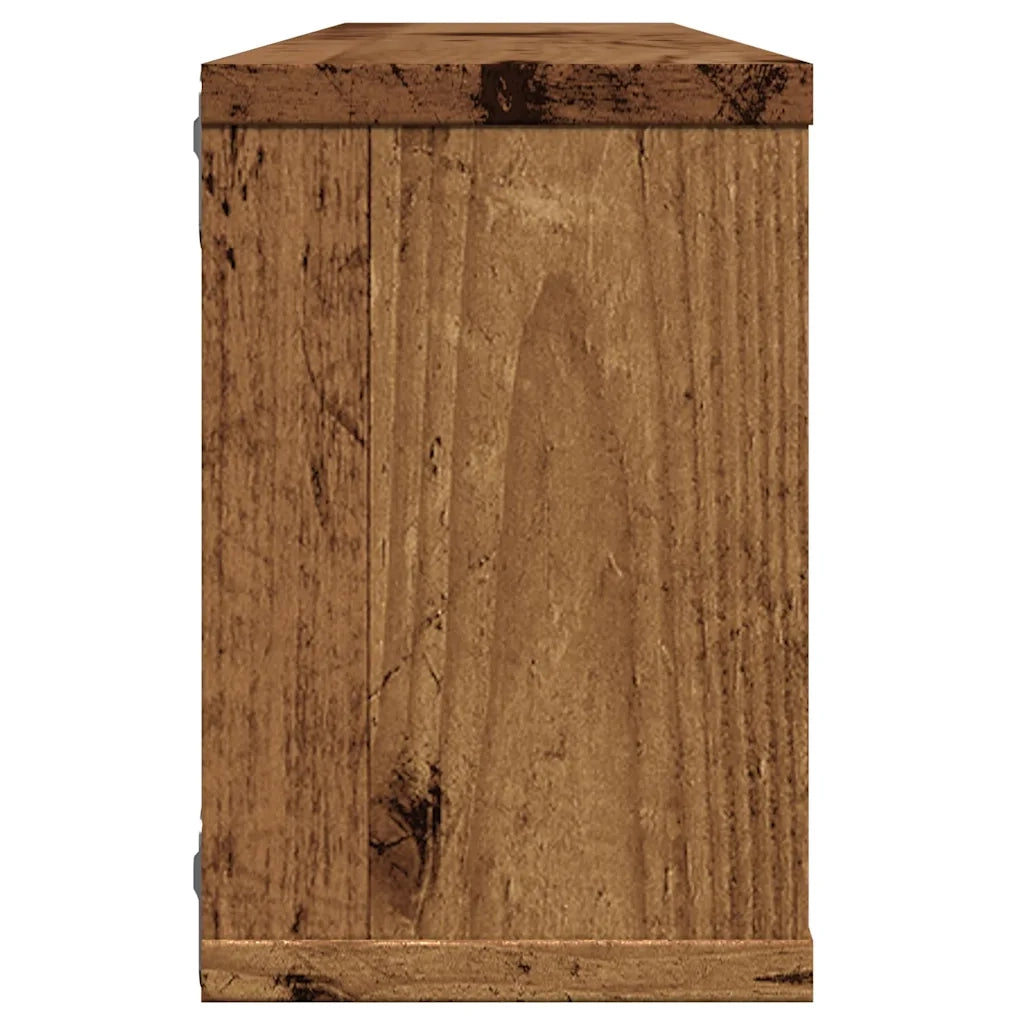 6 pz Mensole a Cubo Muro | Mensola a parete Legno Antico 60x15x23 cm in Truciolato