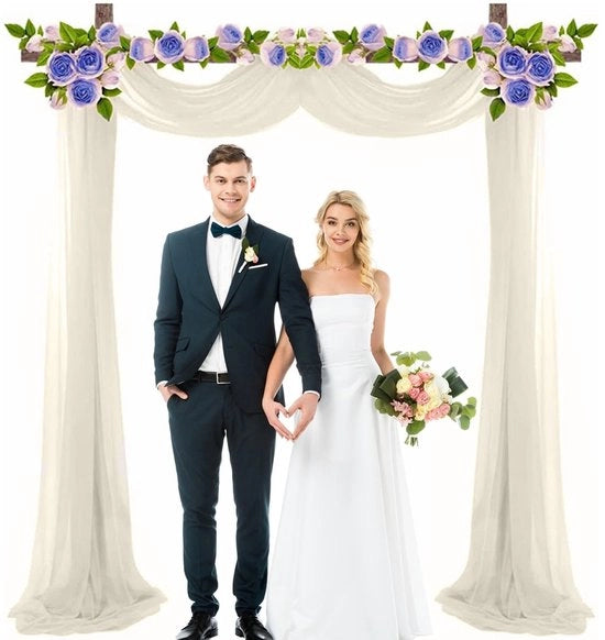 Gordiglio fotografico 700 cm - Translucido - Gordiglio per matrimoni - Tende di sfondo - Decorazione per feste - Adatto per arco nuziale - Tenda di tulle