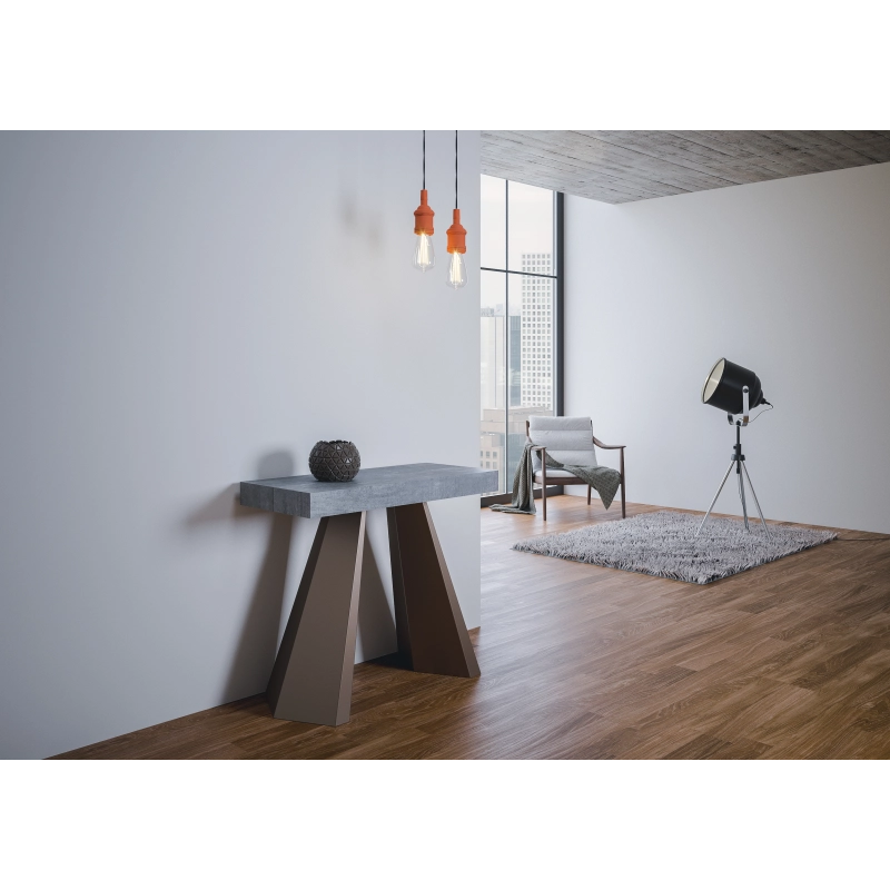 Consolle allungabile 90x40/196 cm Diamante Small Premium telaio Orso - Cemento