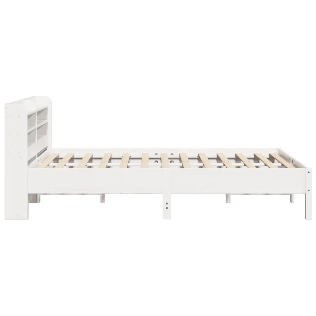 Letto senza Materasso-Struttura Letto Bianco 150x200 cm Legno Massello di Pino 615965