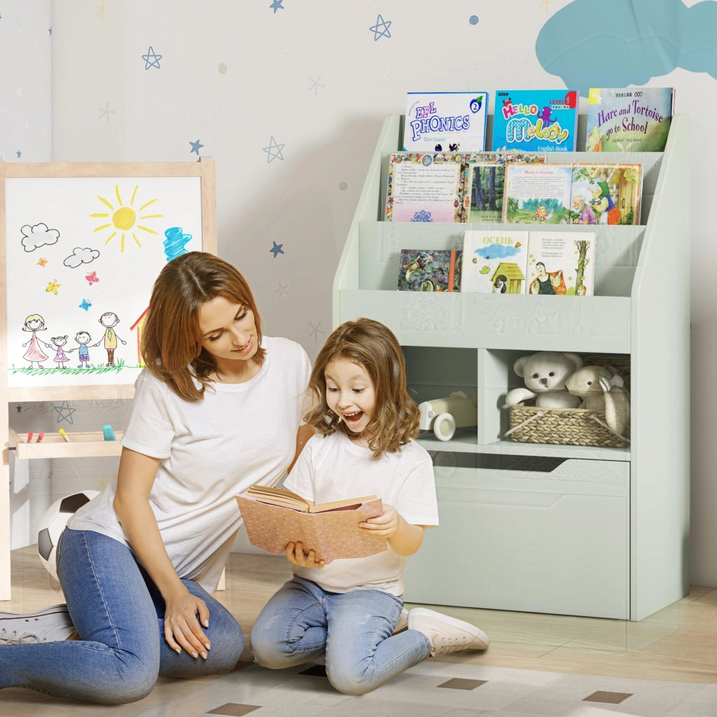 Libreria per Bambini con Ripiani e Cassetto ¨C Minimal ¨C Verde 60x30x90