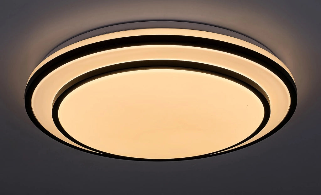 Plafoniera LED dimmerabile Lupita 49cm nera 40W con telecomando