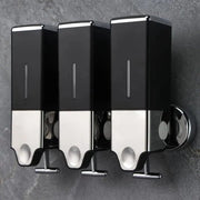 Dispensatore di sapone manuale per parete, doccia e dispensatore di crema per uso domestico, bagno, cucina, hotel e ristorante (nero)