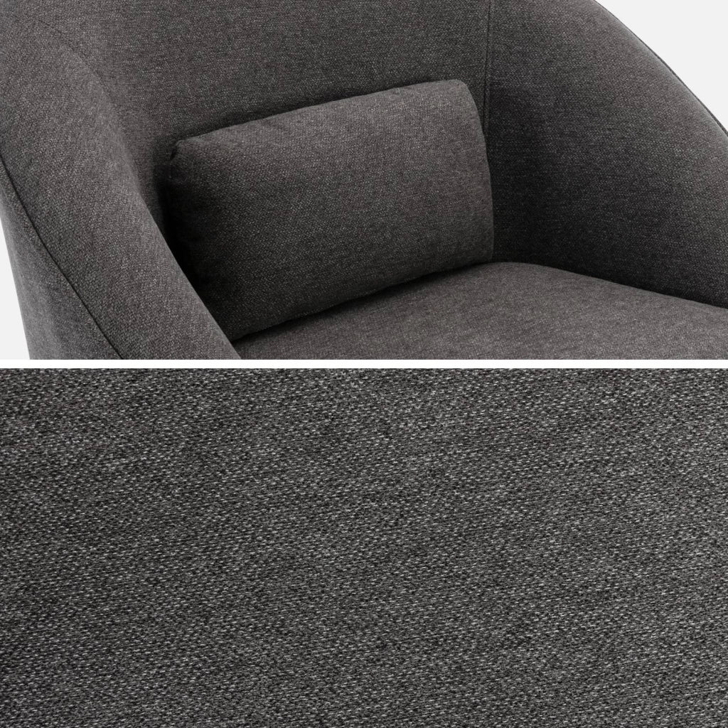Poltrona girevole 360° con cuscino, grigio scuro