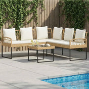 Set di Divano da Giardino con cuscino 2 pcs Naturale