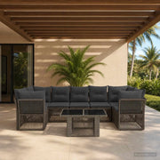 Set Divano da Giardino 8 pz Grigio polyrattan 3436427