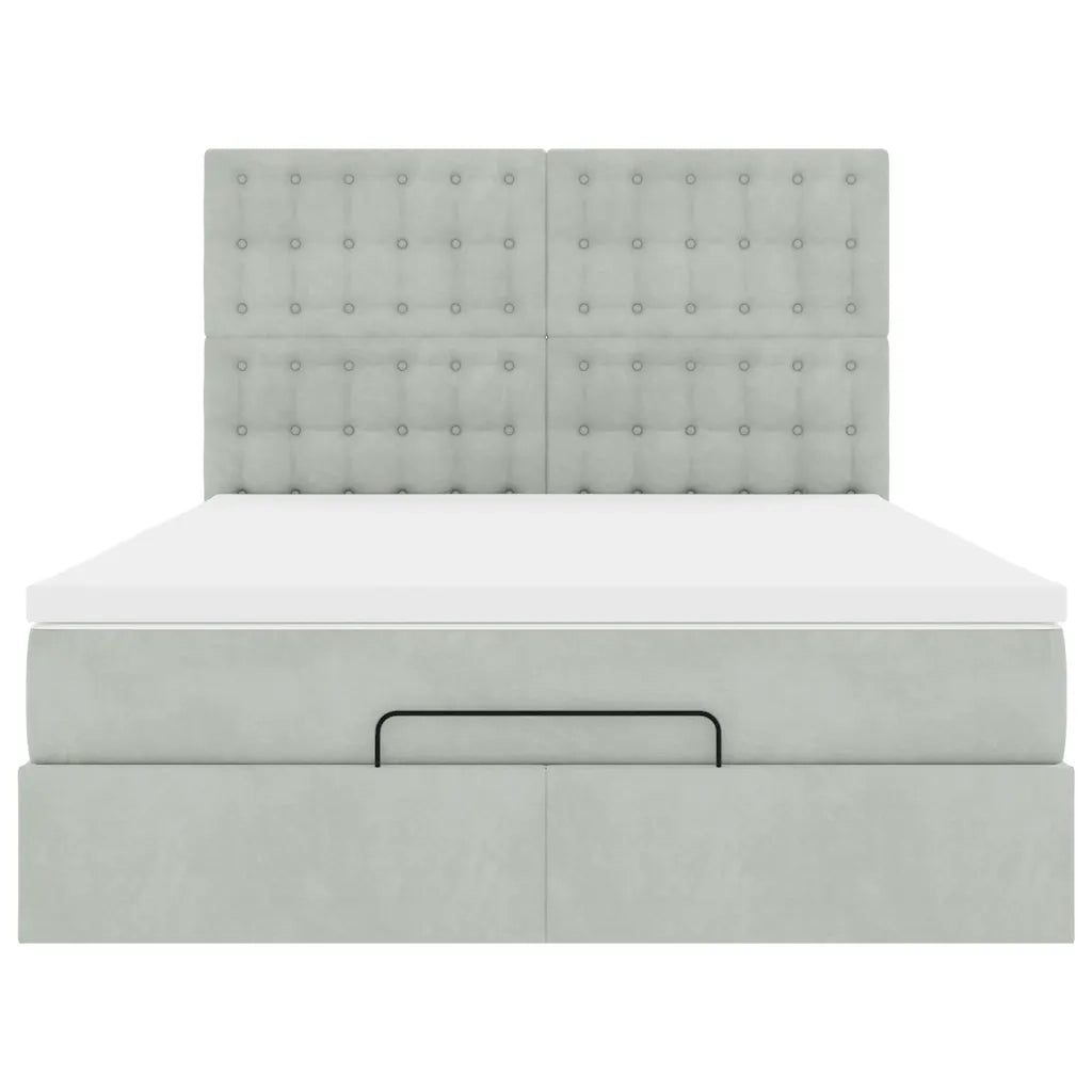 Struttura Letto Pouf con Materassi 140x190 cm Velluto 3313613