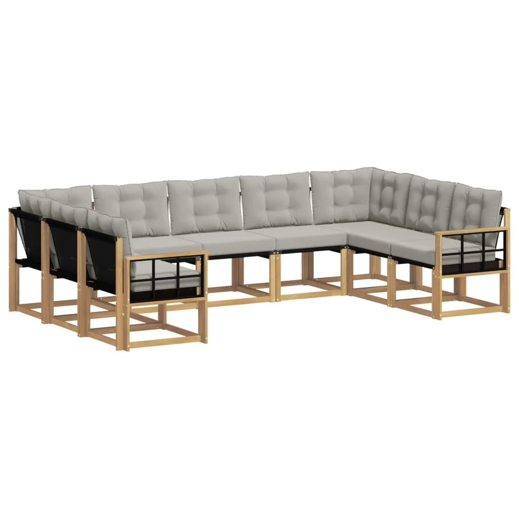 Set di divani da esterno 9 pcs Bianco e Grigio Chiaro 3389865