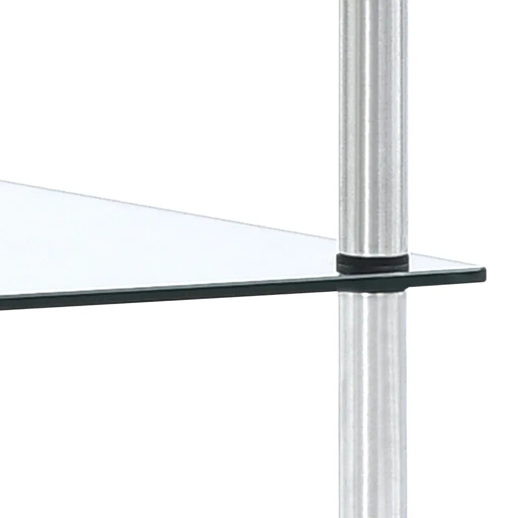 Scaffale a 5 Livelli Trasparente 40x40x130cm in Vetro Temperato 249506