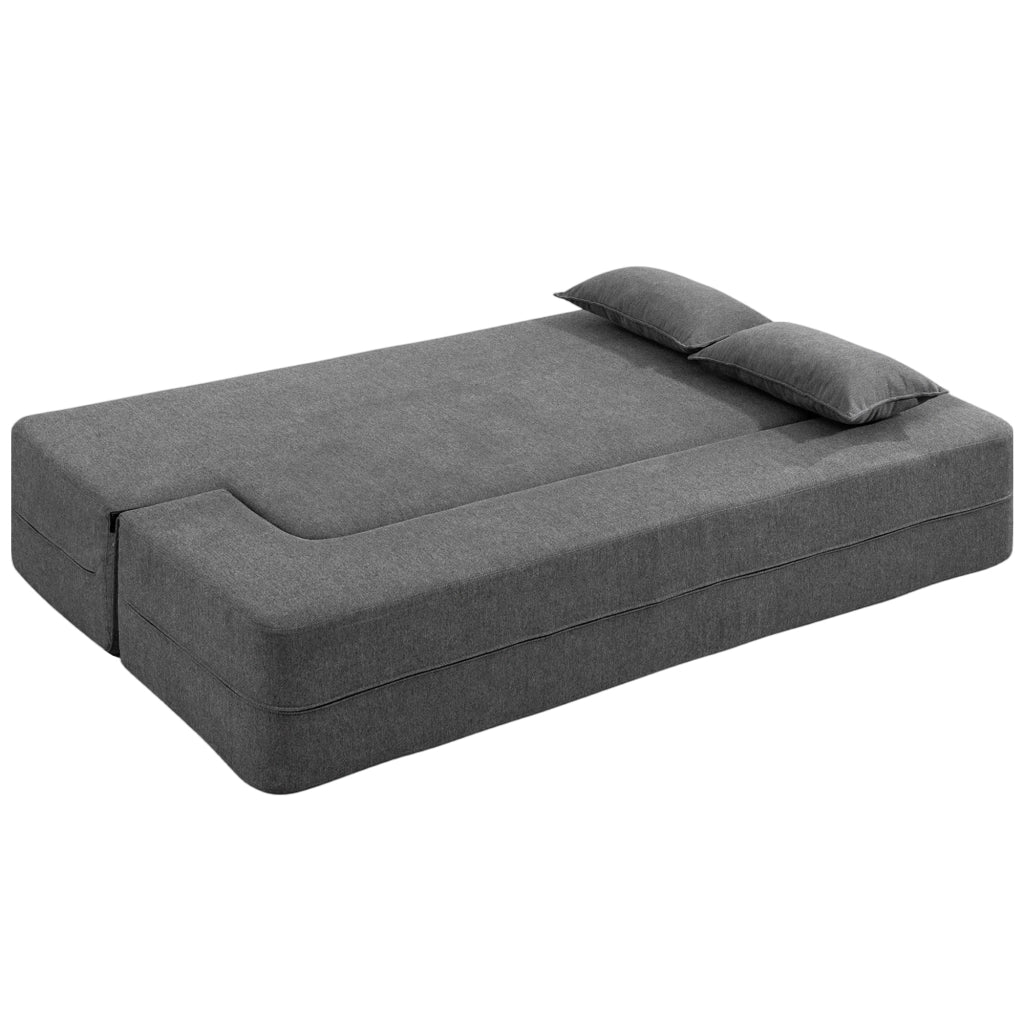 Divano letto 2 posti in chenille ¨C Zephmum ¨C Grigio