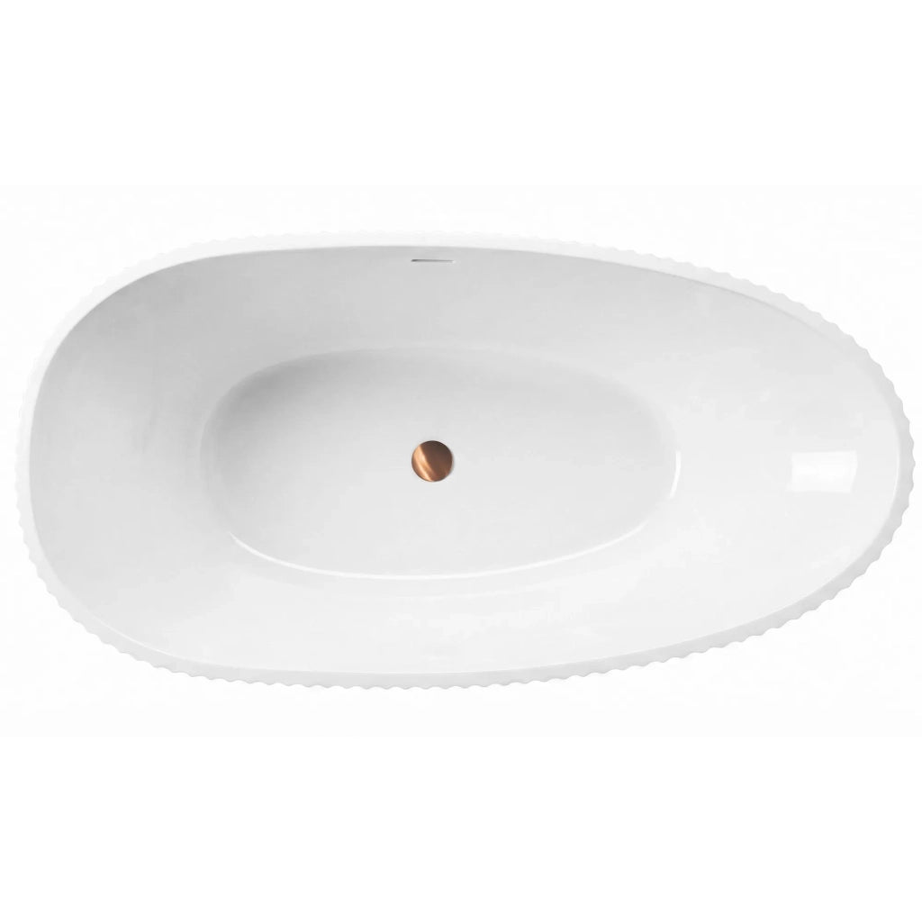 Vasca Da Bagno Freestanding In Acrilico Carmen 170 Copritappo bianco