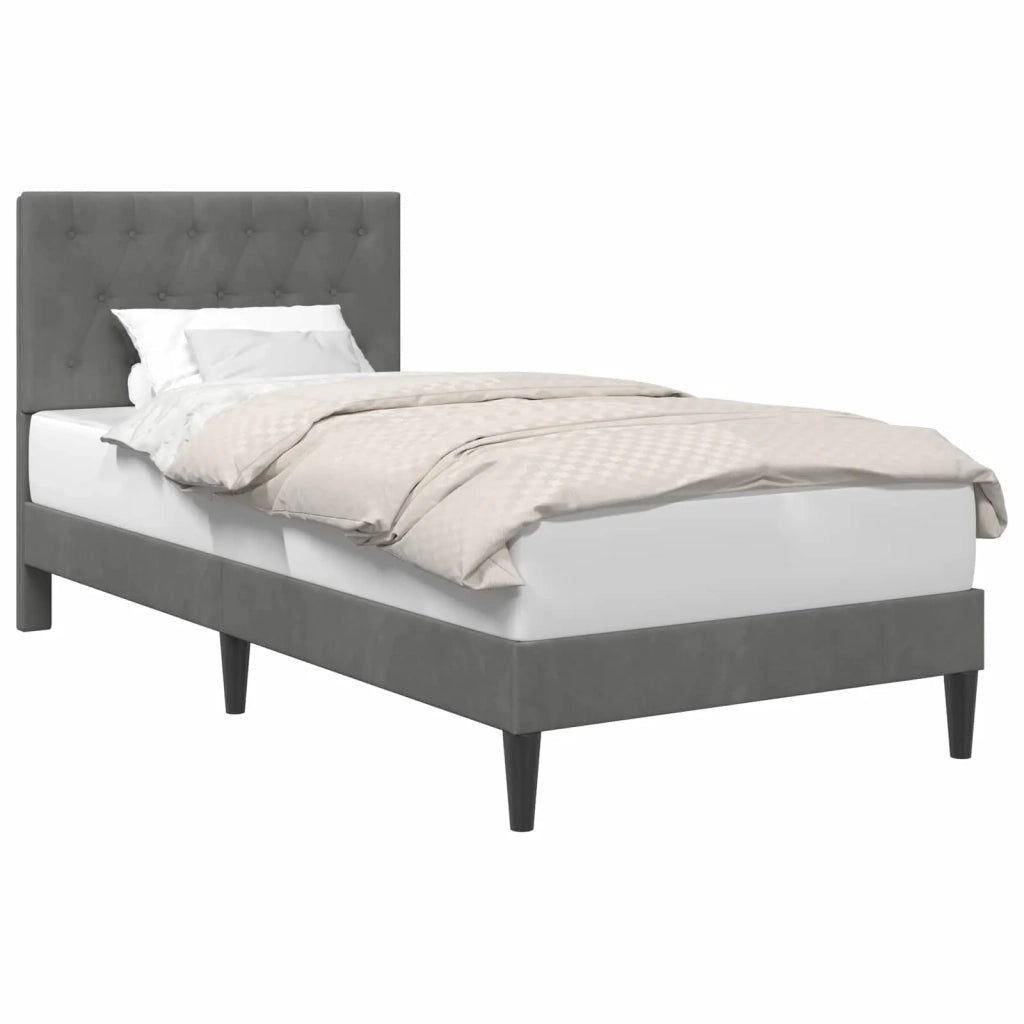 Struttura del letto-Giroletto Grigio Scuro 90 x 190 cm Velluto 460821