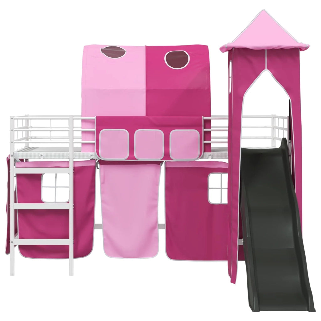 Struttura del letto loft per bambini Bianco e Rosa 90 x 200 cm 42020909