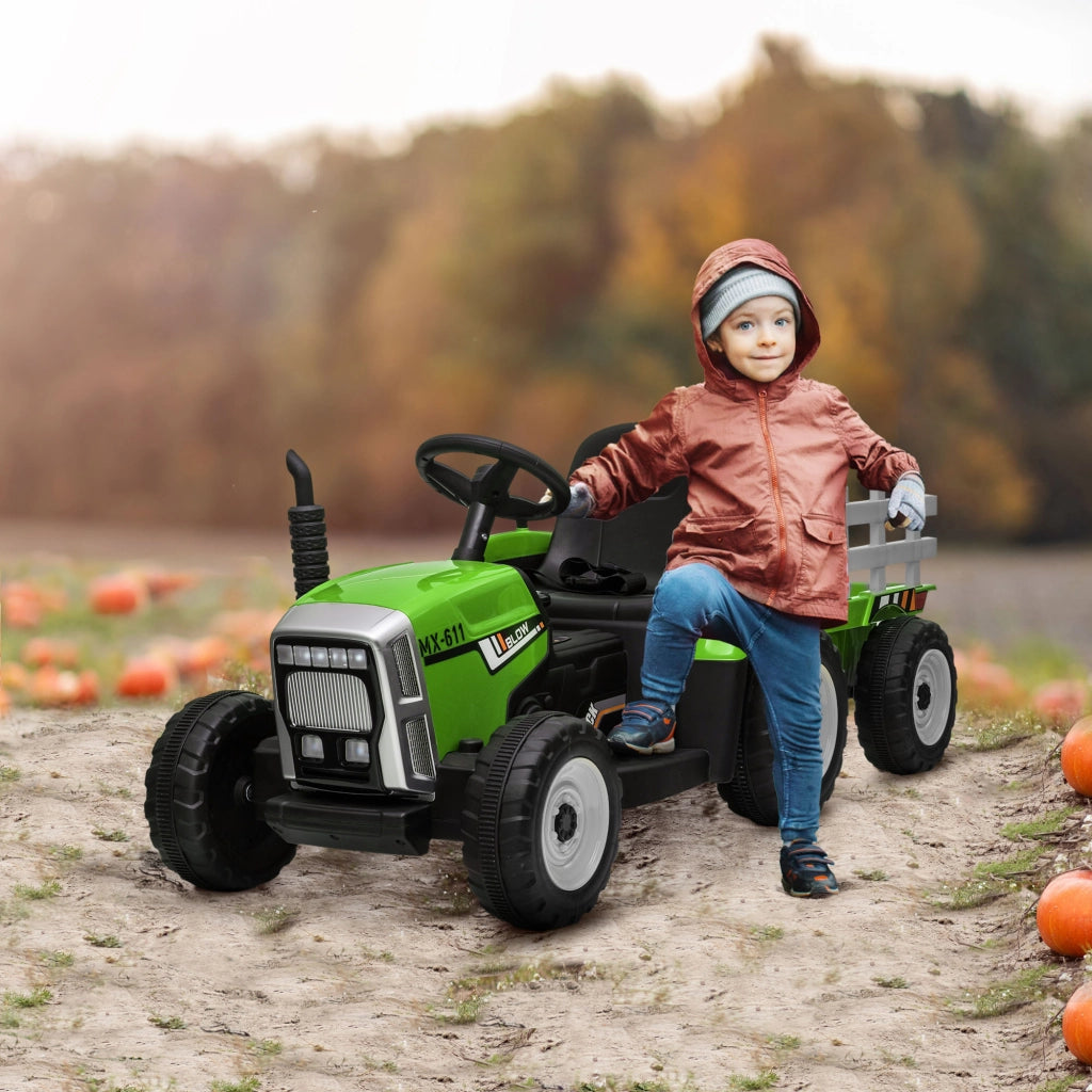 Trattore Elettrico per Bambini ¨C Xylo ¨C con Telecomando Genitori, Verde e Nero