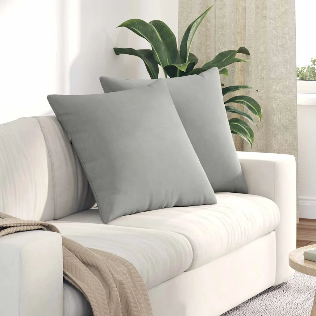 Cuscini da Divano 2 pz | Cuscini per sedie Grigio chiaro 60 x 60 cm Tessuto