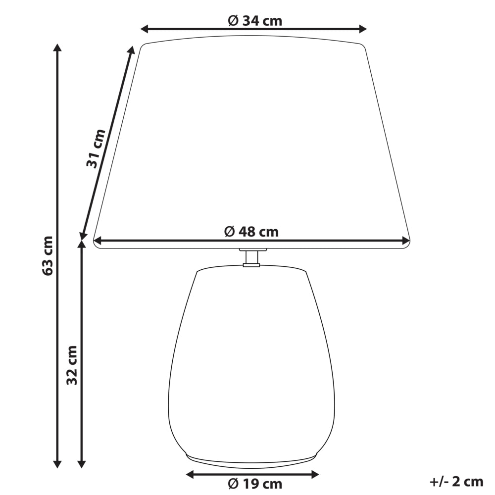 Lampada da tavolo in ceramica grigia e beige con paralume bianco 63 cm camera da letto soggiorno