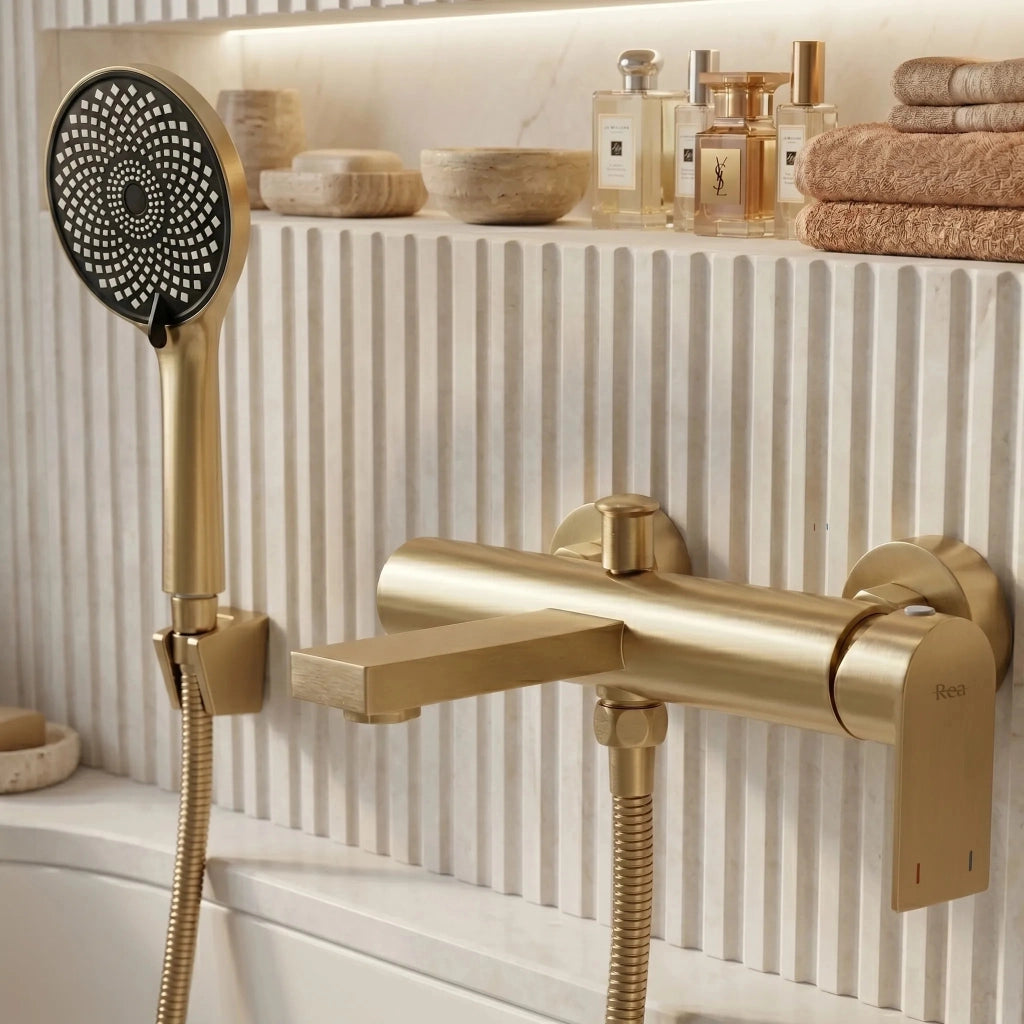 Rubinetto Da Vasca Rea Hunter Brush Gold