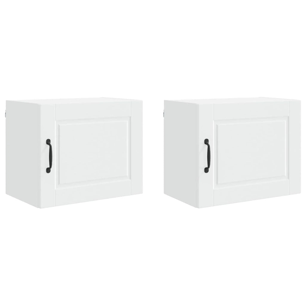 Set di 2 pensili da cucina moderni con ripiani pratici per riporre oggetti 50 x 31 x 40 cm legno composito bianco 02_0054242