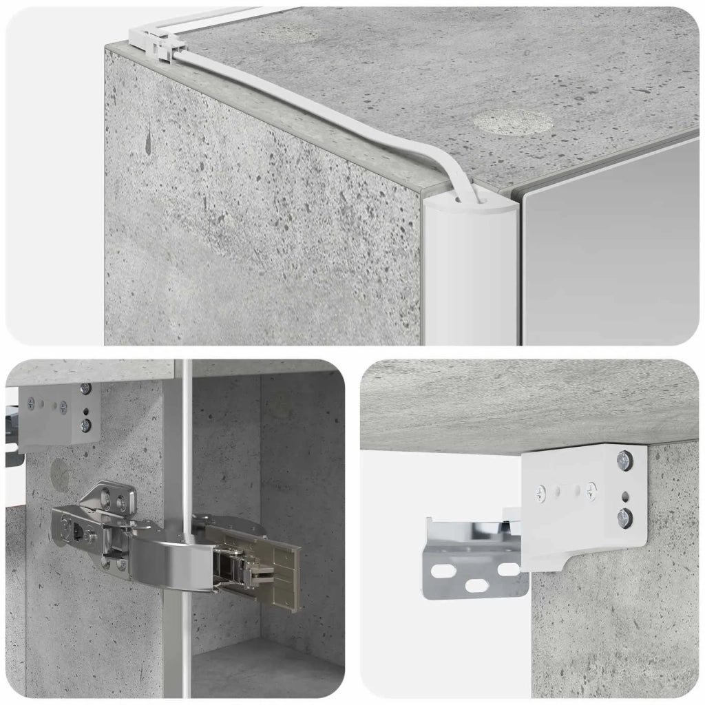 Mobiletto per specchio da Bagno | Armadio da bagno Grigio cemento