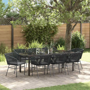 Set da Pranzo per Giardino con cuscino 9 pcs Nero 3380924