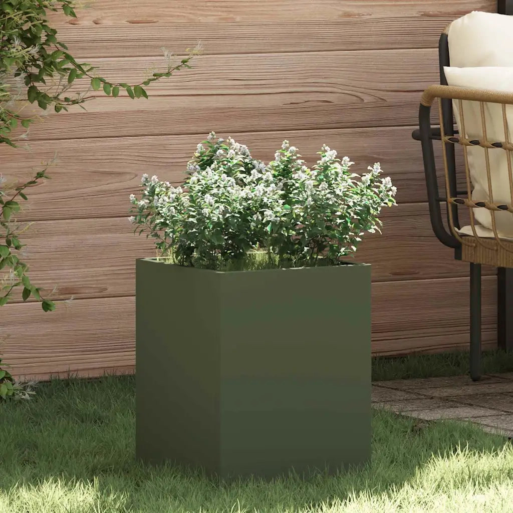Vaso da giardino Verde oliva 32 x 32 x 40 cm 876346