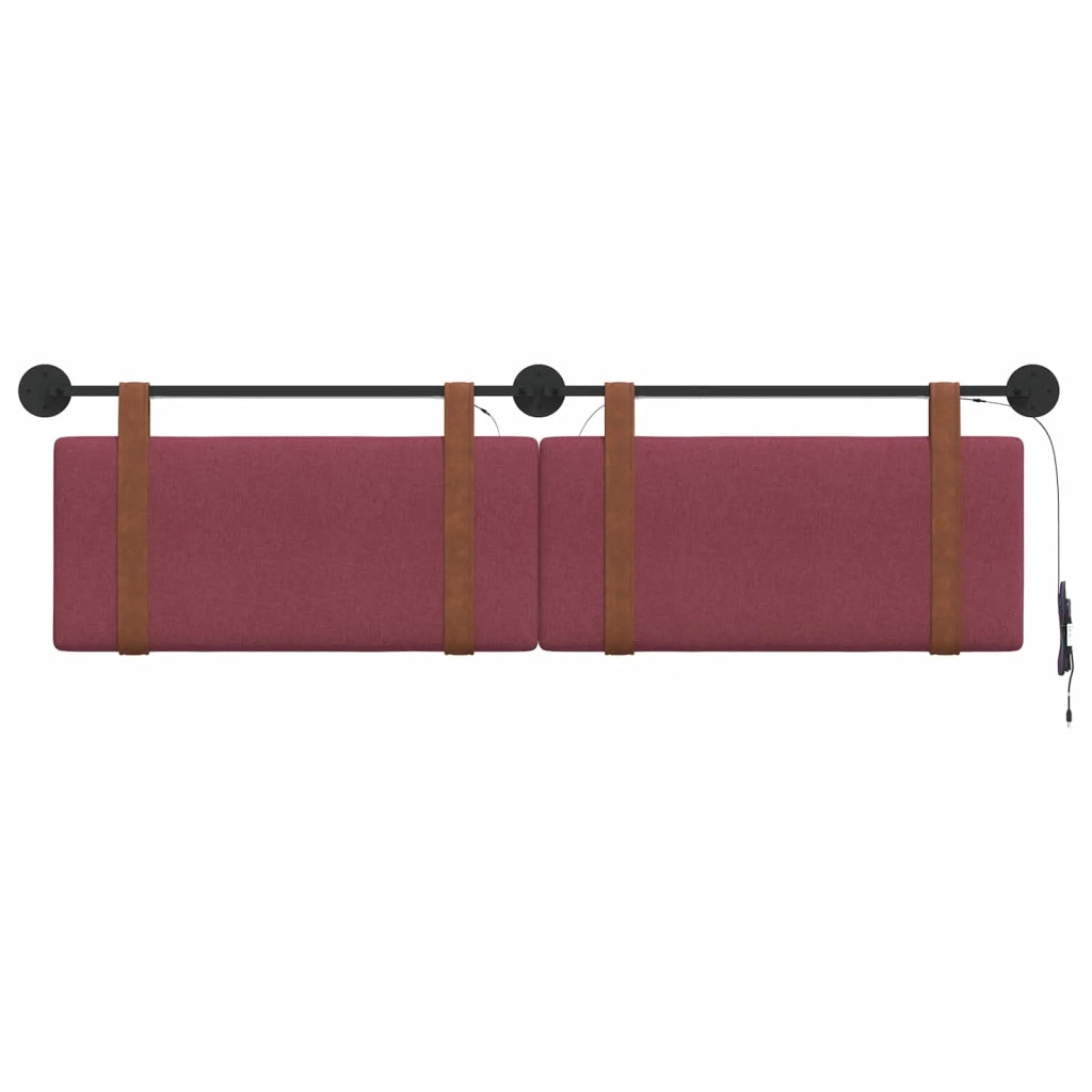 Testiera | Testata sospesa Con luce LED Rosso Vino PU Antico