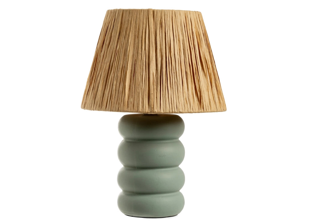 Lampada Da Tavolo Comodino Ricaricabile Accensione On/Off Modello Atene - Small - Salvia