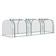 SERRA A TUNNEL IN PVC TRASPARENTE E ACCIAIO CON PORTE A CERNIERA 295X100X80 CM