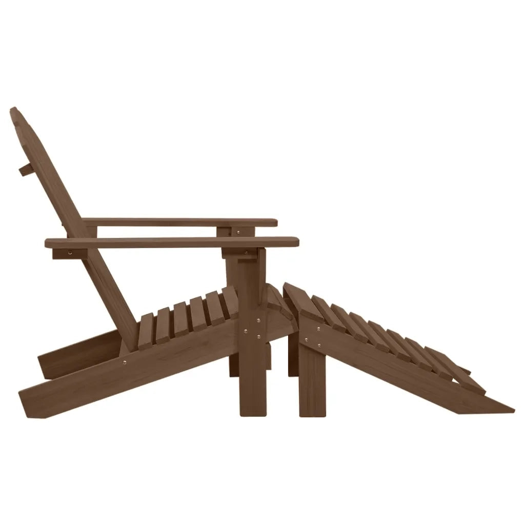Sedia da Giardino con Poggiapiedi in Legno Marrone 45701