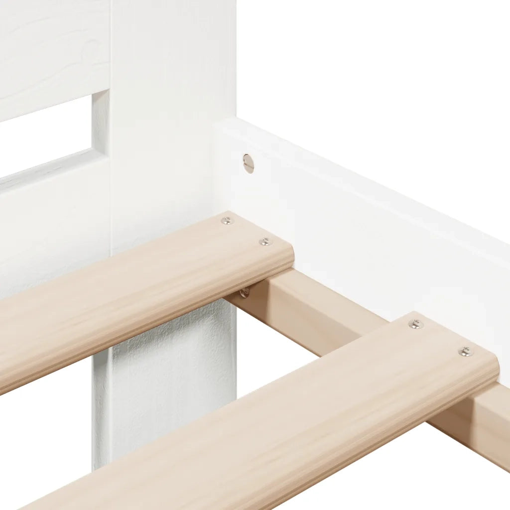Letto senza Materasso-Struttura Letto Bianco 150x200 cm Legno Massello di Pino 527133