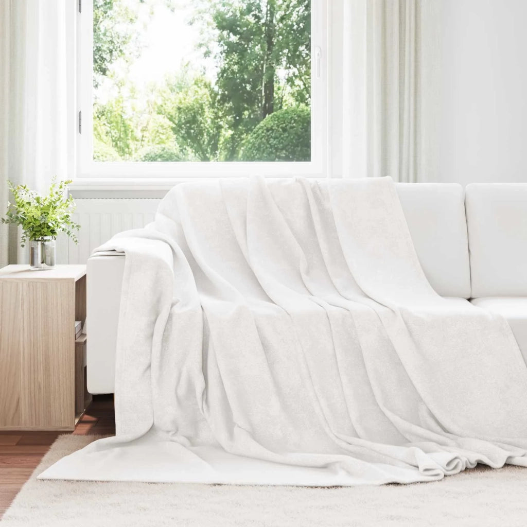 Coperte da Pile 6 pcs Bianco 240 x 270 cm Panno