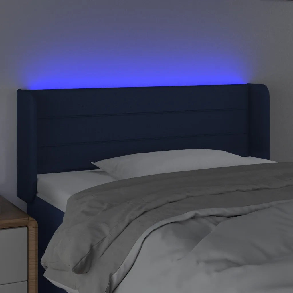Testiera a LED Blu 93x16x78/88 cm in Tessuto 3123364