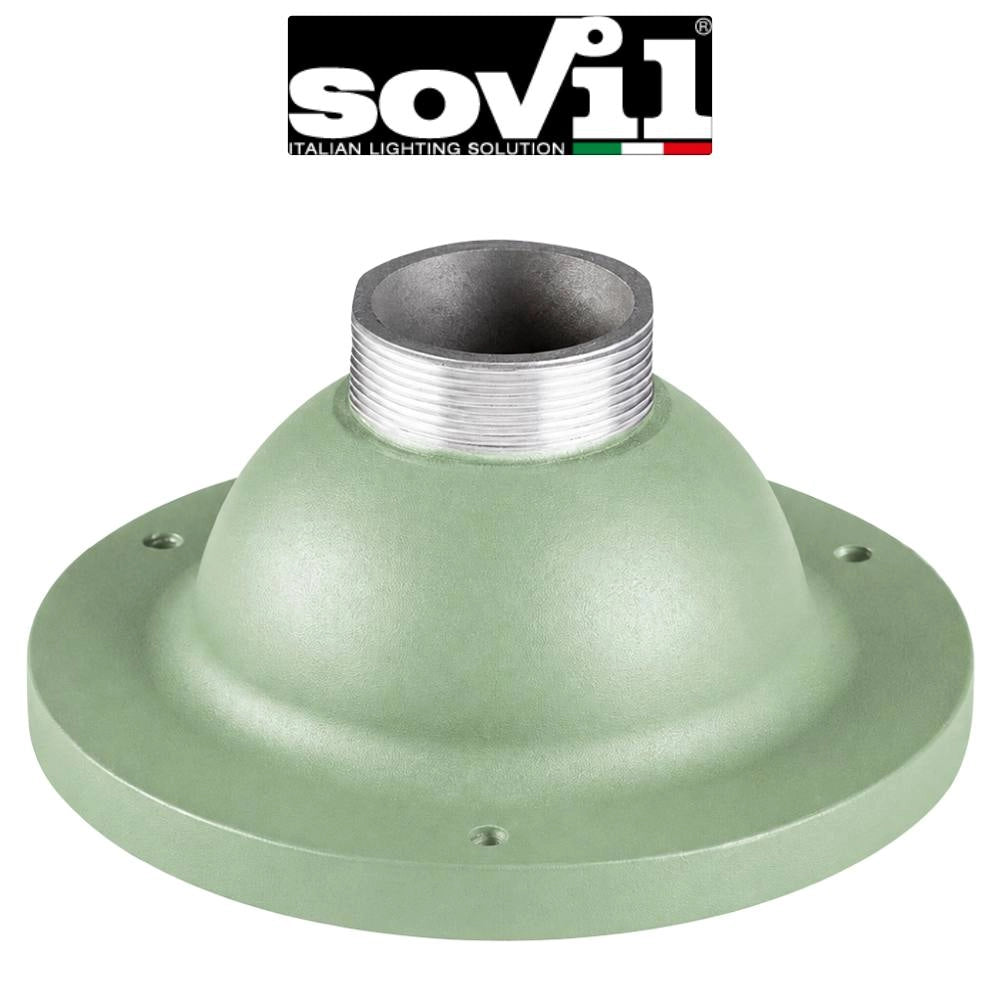 Base sovil per palo illuminazione da esterno *** colore salvia, confezione 1