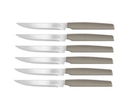 Set 6 Coltelli da Bistecca Carne Active Lama Seghettata Tortora Pedrini