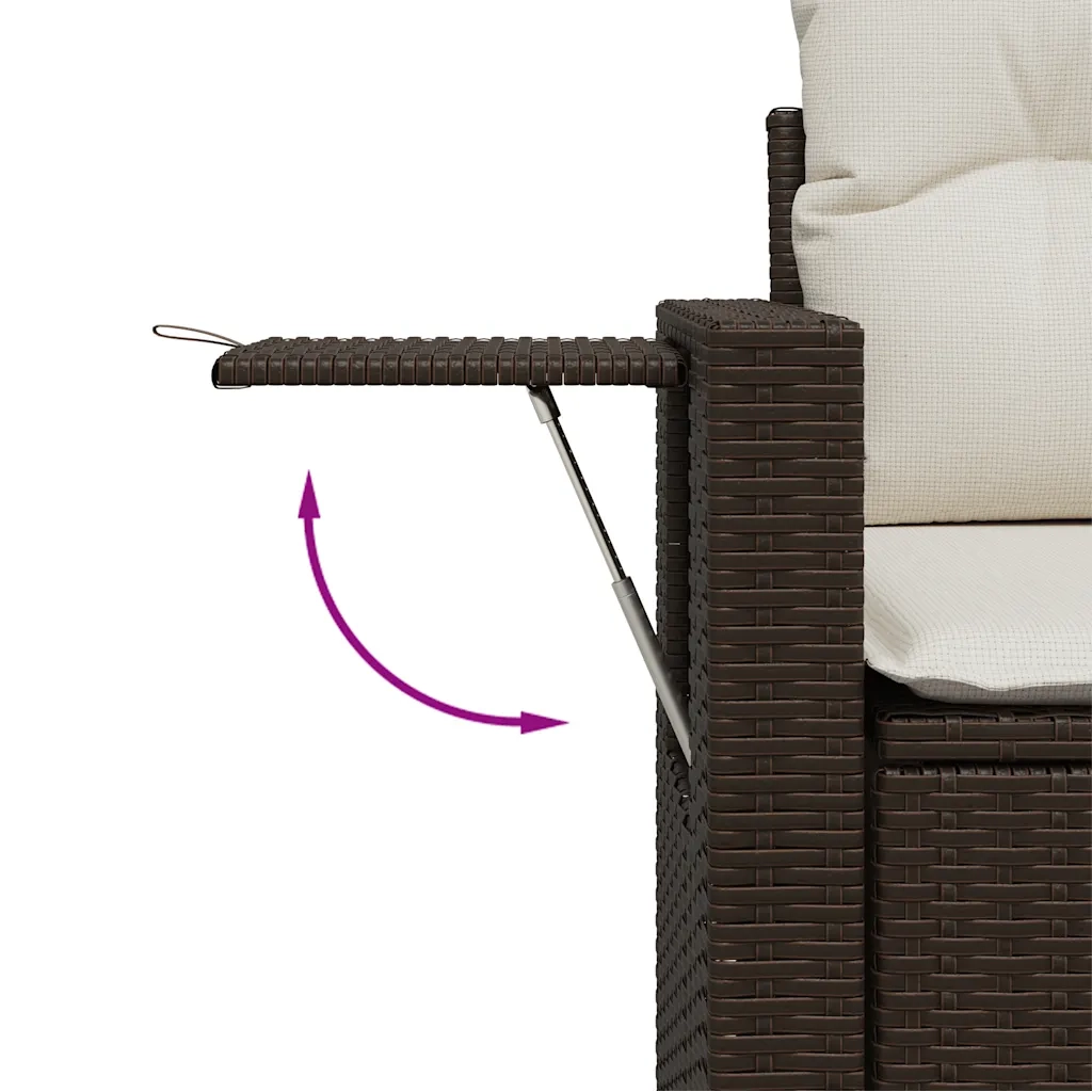 Set Divani da Giardino 11 pz con Cuscini Polyrattan Marrone 3220702