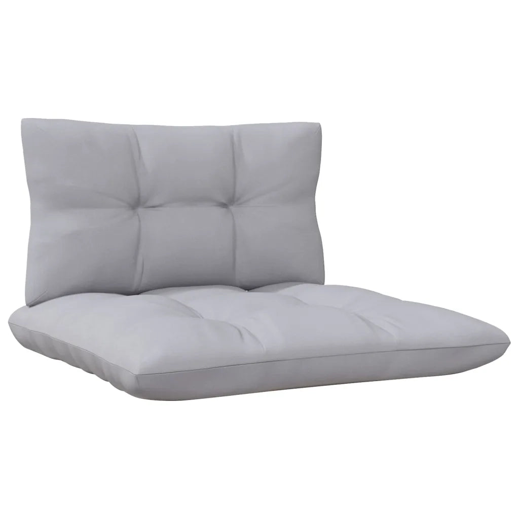Set Divani da Giardino 7 pz con Cuscini Grigi Massello di Pino 3096219