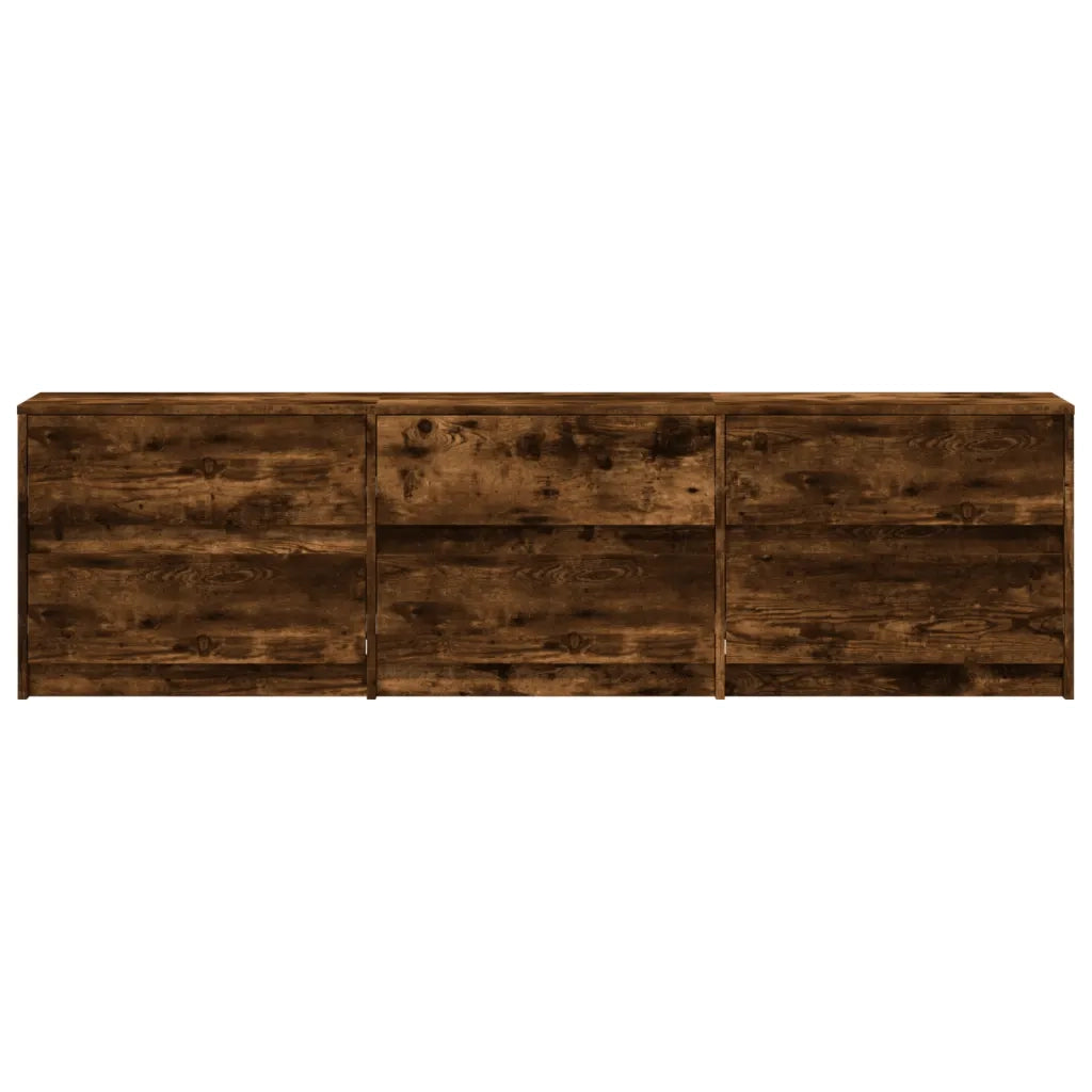 Mobile Porta TV con LED-Mobile per TV-Credenza TV Rovere Fumo 180x34x50cm in Truciolato 713221