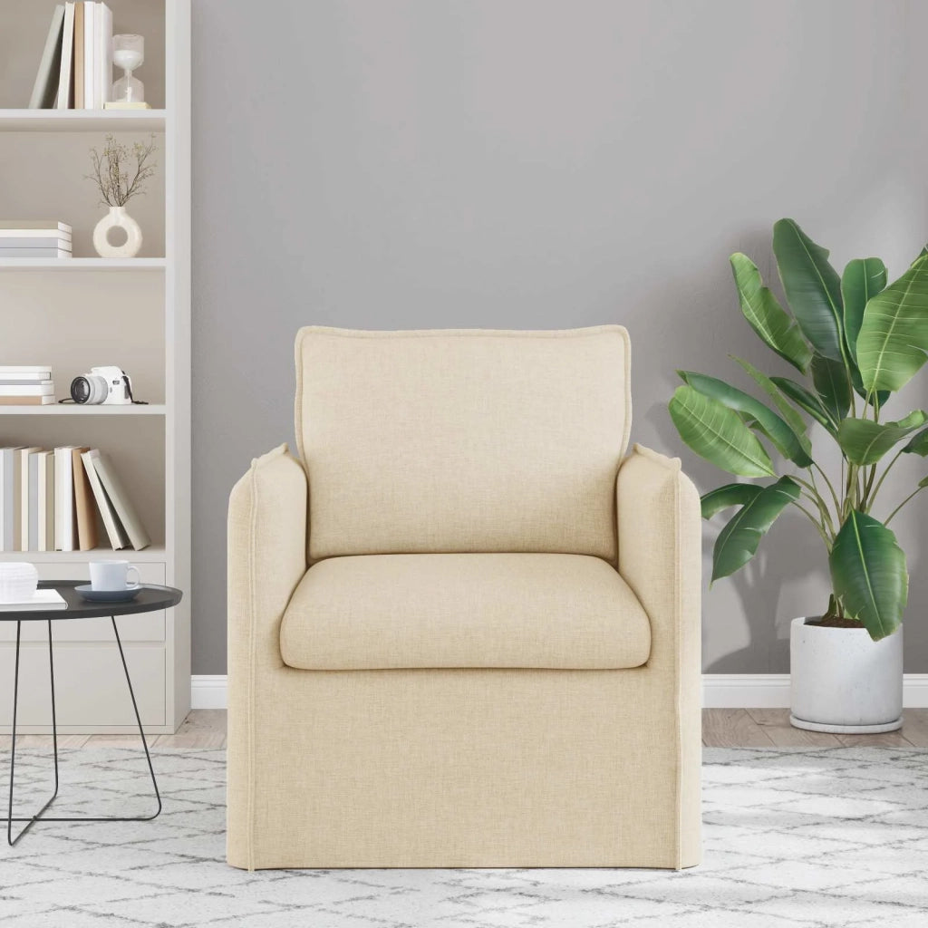 Divano Crema 195 x 82 x 85 cm Tessuto