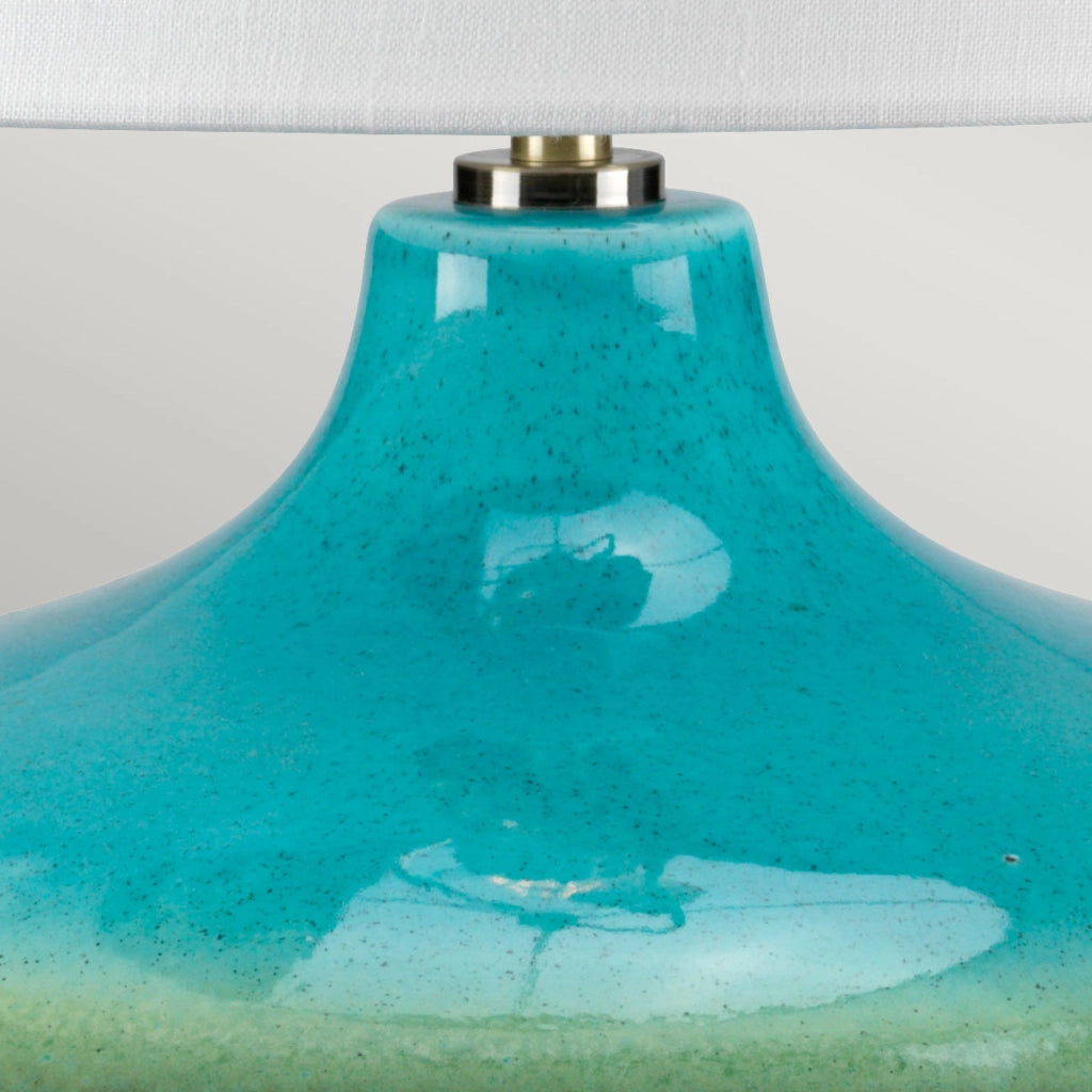 Lampada da tavolo Laguna porcellana turchese grafite E27 Elstead