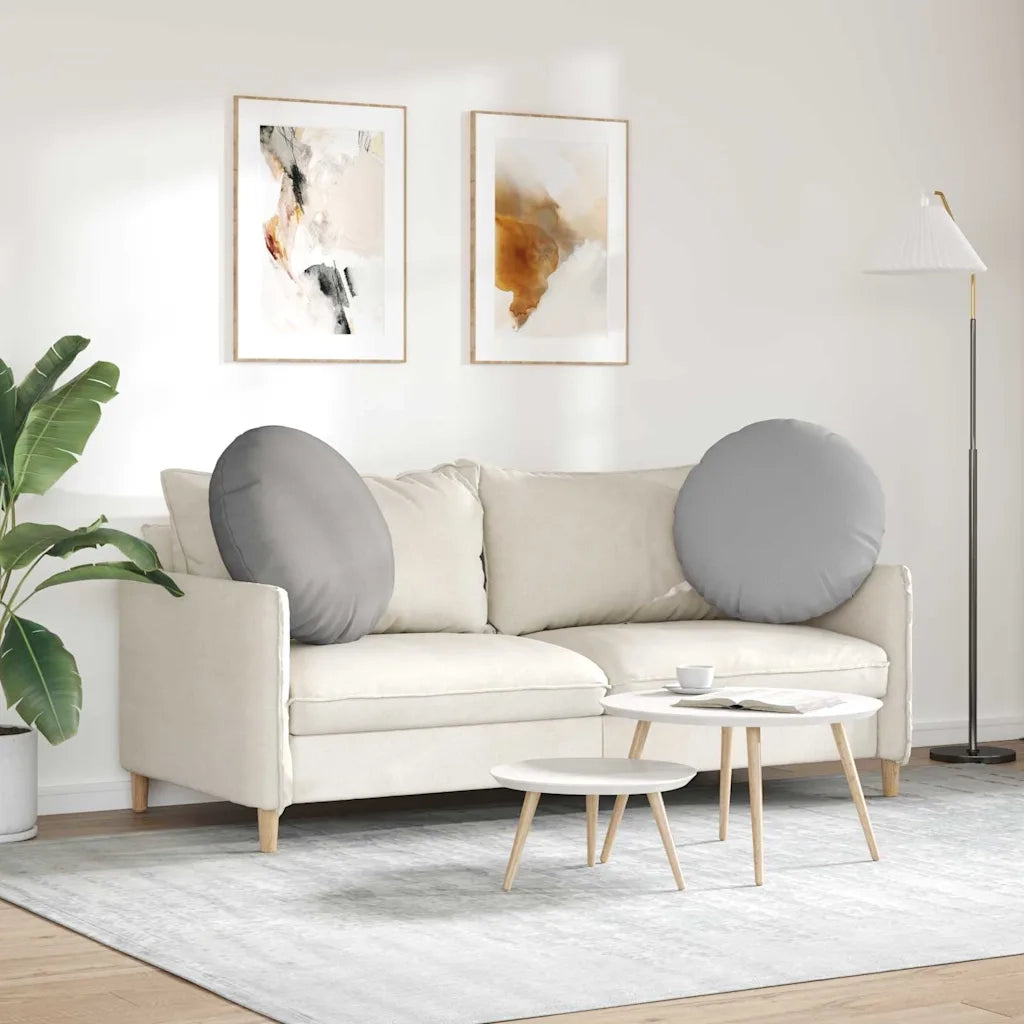 Cuscini per Seduta 2 pcs Grigio Nuvola Ø60 x 21 cm Tessuto 42014207