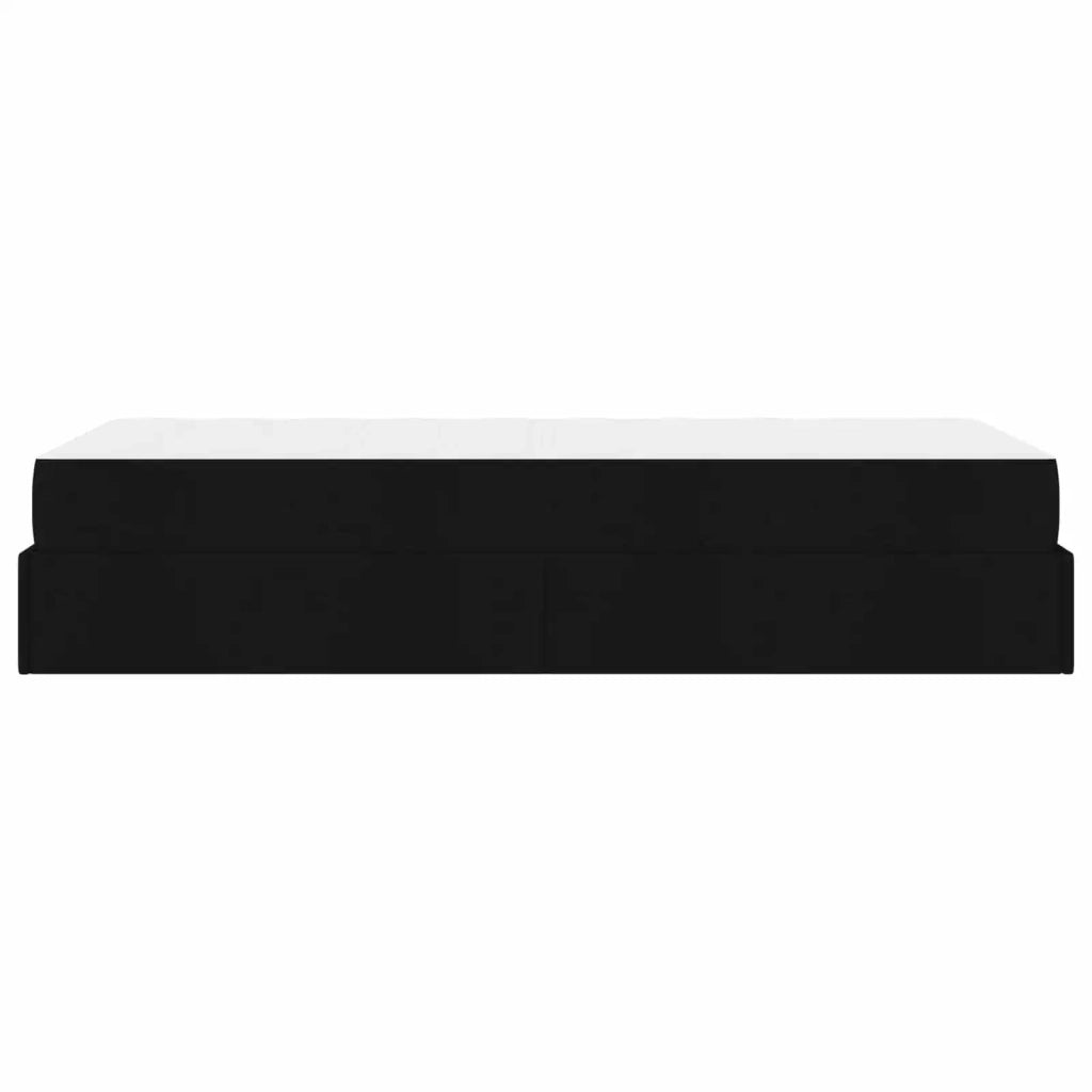 Struttura letto con materasso 2 pcs-Giroletto Nero Tessuto 204828