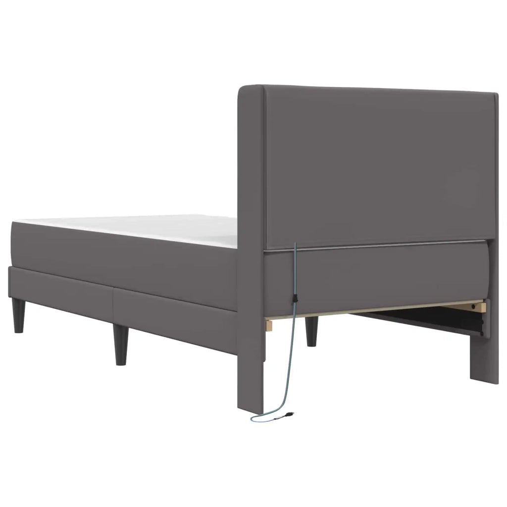 Struttura letto con materasso-Giroletto Grigio 90 x 190 cm Similpelle