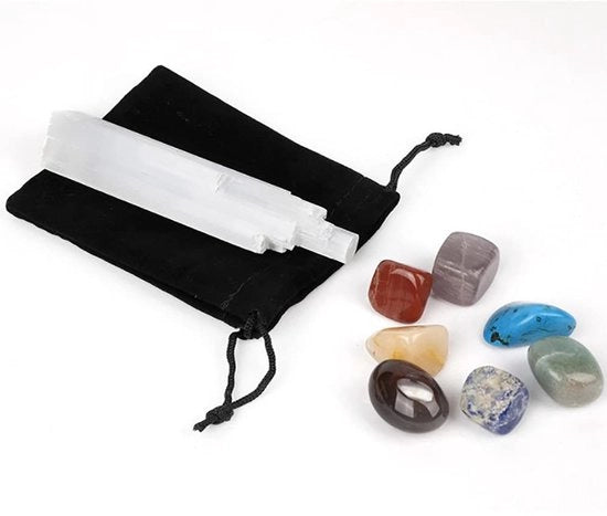 Set di Meditazione per l'Energia dei 7 Chakra - Scatola di Regalo in Cartone - Accessorio per Reiki - Bilanciamento dei Chakra - Elettrosmog e Guarigione