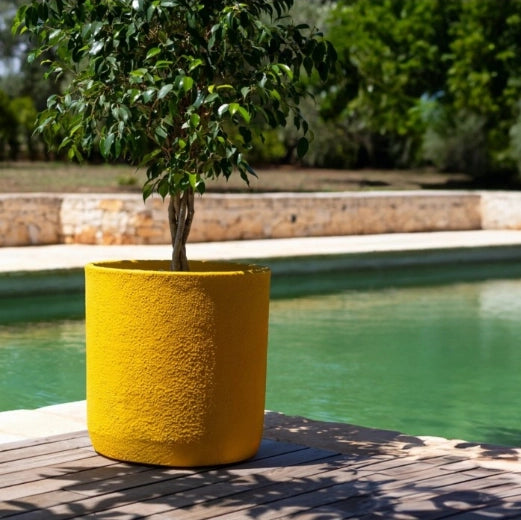 Vaso Cilindro effetto Bouclè cilbou 35 cm Colore: Senape