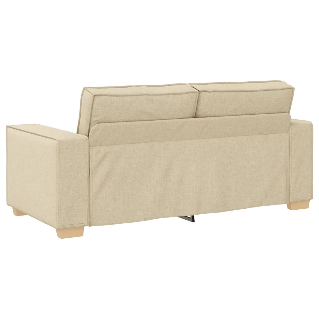 Divano a 2 Posti-Sofa 2 Posti Crema 140 cm Tessuto