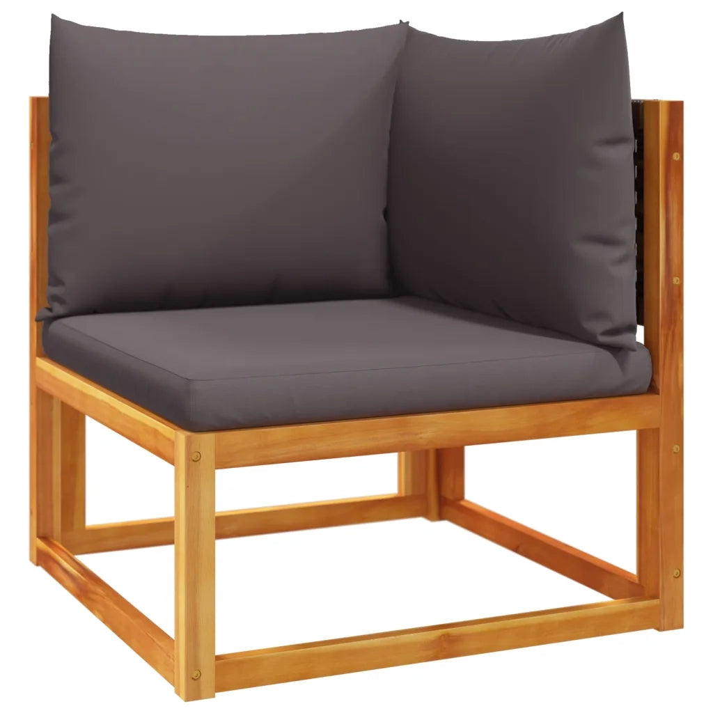 Divani da Giardino Angolari con Cuscini 2 pz in Legno di Acacia e Rattan 3278899