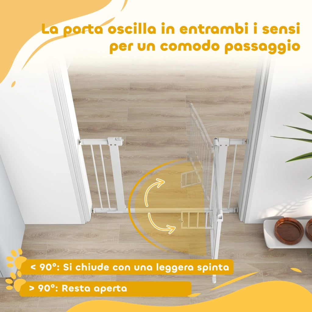 Porta per Cani e Gatti Regolabile ¨C Minimal ¨C Bianco 76-104x77cm