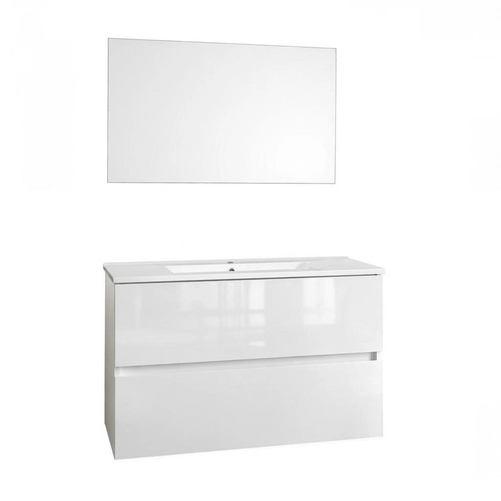 Composizione mobile bagno sospeso con cassetti cm 80 mod. DEARUM - Bianco Lucido