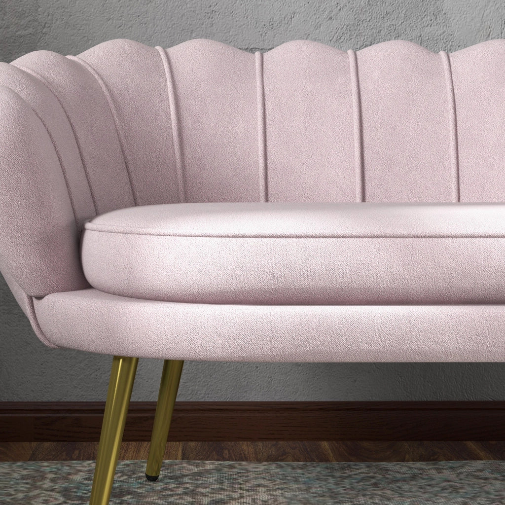 Divano 2 Posti 130x77x77 cm in Velluto Rosa