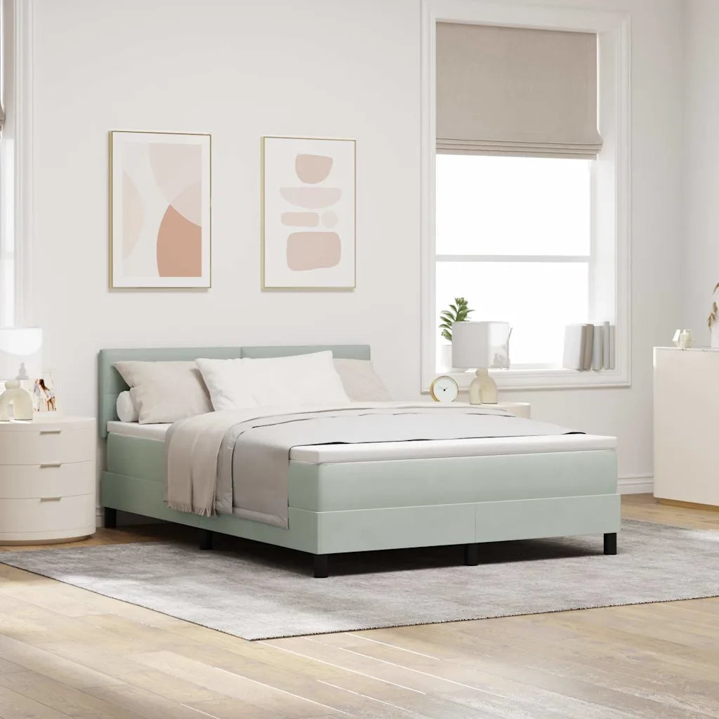 Letto a Sorgente LED con led Grigio chiaro 160 x 200 cm Velluto 3342662